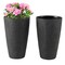 Set of 2 Round Plastic Flower Pots 21 Inch Tall with Drainage Holes